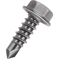 Screws                                                                          Bit-Tip   #2 Screw Hex Washer Head                                               - Taps a matching thread                                                        - Drills its own hole                                                           - Fastens in steel up to .200" thick