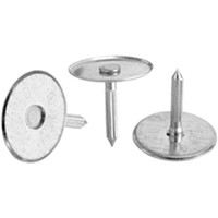 Insulation Fasteners                                                            Rib Pins                                                                         - Dished washers and ribbed nails for                                             faster post weld cooling                                                      - Precision points to assure uniform                                              quality                                                                       - Pin diameter: 0.15"                                                           - Washer diameter: 1"                                                           - Thickness: 0.015" - .017"