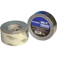 Sealant Tape                                                                    360-17 Polyken Foilastic   Sealant Tape                                          - Butyl rubber adhesive                                                         - Blue LOPE Film liner                                                          - Low VOC content                                                               - Moisture and solvent-resistant                                                - Single-coated with liner                                                      - UL 723 Listed