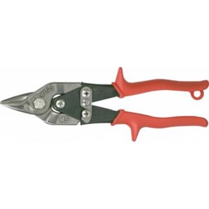 Snips                                                                           Metalmaster   Bulldog Snip                                                       - For notching or trimming extra-heavy stock                                    - Cuts low carbon cold rolled steel                                             - Non-slip, textured grips and safety latch                                     - Non-slip serrated jaws of                                                       wear-resistant molybdenum steel                                               - Length: 9-1/4"