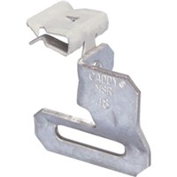 Caddy   Hangers & Hanging Systems                                                Caddy   Strap Hanger Clip                                                        - Accepts wider strap                                                             widths up to 1-1/4"                                                           - Galvanized steel                                                              - 200 lb Load rating                                                            - 50/Box