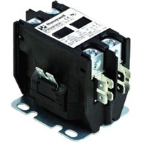 Contactors                                                                      Deluxe PowerPro  DP-Series Contactor                                            - Electromagnetically-operated definite purpose contactors                        provide switching for starting induction motors                               - Silver cadmium oxide contacts provide                                           long life under demanding duty cycles                                         - Low profile design allows for more wiring room                                - Multiple mounting holes and slots for convenient,                               interchangeable mounting with most competitive devices                        - Contact connections (coil): 1/4" quick-connects                               - Frequency: 50/60Hz                                                            - Temperature range: -4   to 149  F (-20   to 65  C)                                - Switching: DPST - UL Listed                                                                     - CSA Certified                                                                 -                                                                               -                                                                                 * Tradeline