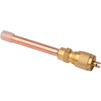 Access Fittings                                                                 - Low-cost port for refrigeration servicing                                     - Can be installed in any position on high or low side for charging, purging, quick testing or pressure checking                                                - 1/4" SAE Male flare access ports                                              - Includes:                                                                     - Quick seal cap                                                                - Stainless steel refrigeration valve core                                      - Brass special refrigeration valve core                                          Extended Copper Tube