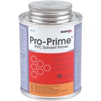 Pipe Primers & Cleaners                                                         Pro-Prime  Purple PVC Primer                                                    - Purple tinted PVC primer                                                      - Recommended for all Type I and II                                               PVC piping                                                                    - Brush top can