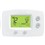 FocusPRO   5000 Non-Programmable Digital Thermostats                             - Electronic control of 24V, heating and cooling systems or 750mV heating systems                                                                               - Built-in compressor protection: minimum-off timer protects                      compressor from restarting too early after a shutdown                         - Clear backlight display available with large or standard screen               - Precise comfort control (+/-1  F) of your set temperature                      - Temperature control range stops                                               - Soft-key, simplified controls                                                 - Automatic or manual selectable changeover                                     - Battery or hardwired power method                                             - Easy change battery door flips out without disassembling thermostat           - Setting temperature range: - Heat: 40   to 90  F (4.5   to 32  C)                                              - Cool: 50   to 99  F (10   to 37  C)                                               - Display:                                                                      - TH5110 Large: 2.98 square inch                                                - TH5220 Standard: 3.75 square inch; Large: 5.09 square inch                    - Dimensions:                                                                   - TH5110: 3-7/16"H x 4-1/2"W x 1-5/16"D                                         - TH5220: 3-9/16"H x 5-13/16"W x 1-1/2"D                                        - Premier White   color                                                          - 5-Year warranty                                                               -                                                                               -                                                                                 *With Logo**With Label