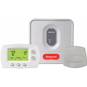 Wireless Thermostat Systems                                                     FocusPRO   Wireless Thermostat System                                            - Compatible with gas, oil, electric, heat pump,                                  forced warm air, hot water, steam or gravity                                  - Up to 3 heat/2 cool heat pump or up to 2 heat/2 cool conventional             - Installs in minutes                                                           - Easily add a zone to a TrueZONE   system                                         without running new wires (requires HZ432 or HZ322                            TrueZONE   panel; THM4000R1000 wireless adapter                                  - Compatible with RedLINK  Wireless technology                                  - No interference with other wireless devices in the home                       - Can display outdoor temperature and humidity                                    (if wireless outdoor sensor is installed) - Battery powered only, 1-year battery life, 2-month low battery warning        - Dual fuel enabled, requires THM5320R1000                                        equipment interface module and C7089R1013                                     wireless outdoor sensor (sold separately)                                       - Manual or automatic selectable changeover                                     - Thermostat dimensions: 3-9/16"H x 5-13/16"W x 2-1/2"D                         - Premier White                                                                  - 5-Year limited warranty with timely registration