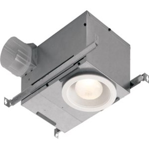 Combination Bath Fans                                                           Recessed Fan/Light                                                              - 4" Duct size                                                                  - 7-3/8" x 7-3/8" Matte                                                           white polymeric grille                                                        - Multiple units can easily be                                                    used in larger rooms                                                          - 75W Light capacity                                                            - Housing dimensions: 6-3/4"H x 12-3/4"W x 8-1/4"L                              - UL Listed for use over bathtubs or showers                                      when connected to a GFCI circuit                                              - 1-Year warranty