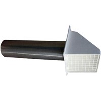 Plastic Vent Hoods                                                              Plastic Wide-Mouth Dryer Vent Hood with Bird Guard                              - 11" Fully assembled, riveted tailpipe                                         - Aluminum trim plate                                                           - Back-draft flapper                                                            - Wide mouth plastic hood                                                       - Not recommended for dryer                                                       venting                                                                       - 1/2" x 1/2" Pest grid                                                         - Grid naps in and removable for cleaning