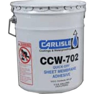 Adhesives                                                                       CCW-702/CCW-702LV Adhesive                                                      - Solvent-based, high-tack adhesive                                             - Promote maximum adhesion of                                                     VapAir Seal  725TR Air and Vapor                                              Barrier to approved substrates                                                  - Used as a surface prep to promote                                               adhesion of FAST adhesives                                                    - VOC Content:                                                                  - 702: 450g/l                                                                   - 702LV: <250 g/l