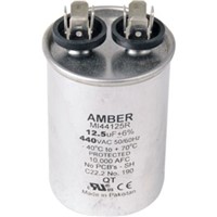 Run Capacitors                                                                  440VAC Oval Motor Run Capacitor with Single Capacitance                         - Metal can                                                                     - 1/4" Quick connect terminal                                                   - Frequency: 50/60 Hz                                                           - Designed for continuous ru