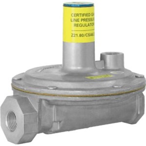 325 Series Pressure Regulators                                                  - For use in residential, commercial and industrial applications                - Multi-poise mounting (upright only with vent limiter installed)               - High leverage valve linkage assembly to deliver positive dead-end lock-up     - Precise regulating control from full flow down to pilot flow                  - Gasses: natural, manufactured, mixed, liquefied, petroleum and liquid propane gas-air mixtures                                                                - Corrosion-resistant aluminum construction                                     - CE Certified                                                                    325-5L Lever Acting Line Pressure Regulator                                   - Total load of multiple appliances: 500,000 BTUH                               - Vent pipe connection: 3/8" NPT                                                - Swing radius: 4.9" - Dimensions: 5.3" x 5.9" x 5.4"