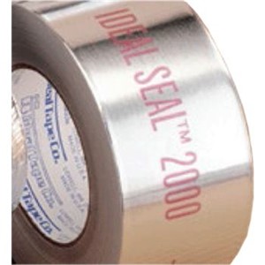 Foil Tape                                                                       Ideal Seal   2000 Aluminum Foil Tape                                             - Performance grade aluminum foil tape                                            coated with an acrylic adhesive system                                        - For use as a vapor seal and to ensure                                           the integrity of seams and joints of fiberglass                               duct board and flexible duct systems                                            - Thickness: 4.3 mils                                                           - Tensile strength: 25 lbs/in                                                   - Silver                                                                        - Meets UL181 A-P and                                                             UL 181 B-FX standards