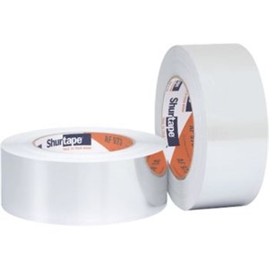 Foil Tape                                                                       AF 973 2.0 Mil Linered Aluminum Foil Tape                                       - Applications:                                                                 - For sealing and joining                                                         aluminum-backed duct                                                          wrap, creating water and                                                        vapor barriers, and for                                                         temporary metal repair                                                          - Solvent-free                                                                  - Virtually wrinkle-free appearance                                             - Resists water vapor, odor and                                                   smoke transmission                                                            - 2 mil, dead-soft aluminum foil backing - High-tack, synthetic rubber, all-weather adhesive                             - Tensile strength: 15 lbs/in                                                   - Thickness:                                                                    - With liner: 6.17 mils                                                         - Without liner: 4.4 mils                                                       - Service temperature range: 32   to 230  F                                       - Standards: Tested in accordance with UL 723;                                    FSI 0/SDI 10; US Green Building Council -                                     LEED   Point Contributor Product