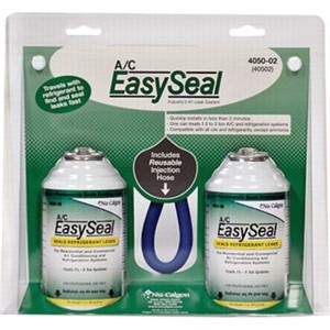 Refrigerant Leak Sealants                                                       A/C EasySeal   Refrigerant Leak Sealant                                          - Prevents refrigerant leaks and seals existing leaks in air conditioning and refrigeration systems permanently                                                 - Travels with refrigerant to find leaks fast                                   - Utilizes a reusable hose