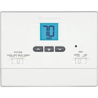 1000 Series Non-Programmable Thermostats                                        - Compatible with gas, oil, electric, heat pump and millivolt systems           - Bright blue display backlight                                                 - Adjustable temperature limits                                                 - Easy-access front battery door                                                - Hardwired or battery powered                                                  - Non-volatile memory retains user settings                                     - Separate O and B terminals                                                    - Compressor short-cycle protection                                             - Separate heating and cooling set point temperatures                           - Low battery indication                                                        - ESD Guard  electronic circuitry                                               - Front access reset button - F  /C   Switch                                                                  - Gas/electric fan switch                                                       - Mount to horizontal box                                                         1200NC Builder Series Economy Non-Programmable Thermostat                     - Auxiliary heat indicator                                                      - Emergency heat switch                                                         - 2-Year limited warranty