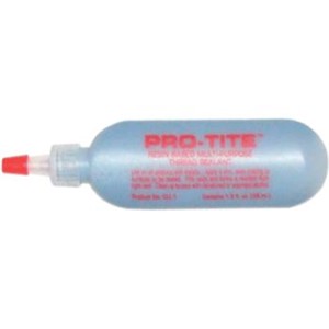Thread Sealants                                                                 Pro-Tite  Resin-Based Thread Sealant                                            - Resin-based thread sealant                                                    - Use on metals and plastics                                                      subject to extreme vibration                                                  - Service temperature: -100   to 400  F                                           - Full vacuum and pressures up to 10,000 psi                                    - Impervious to most chemicals