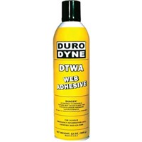 Insulation Adhesives                                                            DTWA Web Adhesive                                                               - 4-1/2" Wide spray                                                             - Solvent based for immediate tack                                              - Low odor                                                                      - Ideal for use on fiberglass, rubber                                             and cotton liners                                                             - Non-chlorinated and non-ozone                                                   depleting ingredients                                                         - Wide pad nozzle for ease of use with gloves                                   - High visibility label