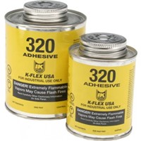 Adhesives                                                                       K-Flex   320 Contact Amber Adhesive                                              - Amber-colored, fast air-drying,                                                 solvent-based neoprene                                                        - Thick consistency for                                                           application with brush or roller                                              - For joining seams and butt joints                                               of elastomeric pipe and sheet                                                 insulation                                                                      - Heat and moisture-resistant bond