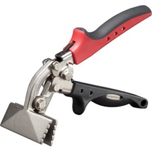 Hand Seamers                                                                    RedLine  Offset Hand Seamer with Forged Steel Jaw                               - Bends, folds, flattens, or                                                      straightens sheet metal on the job                                            - Depth markings graduated in                                                     1/4" increments                                                               - 1-Handed operation latch                                                      - Soft-touch, non-slip handle                                                     insert                                                                        - Ergonomic RedLine  handles                                                    - Power stroke: 7:1                                                             - Capacity: 24 gauge galvanized                                                   steel - Made in USA