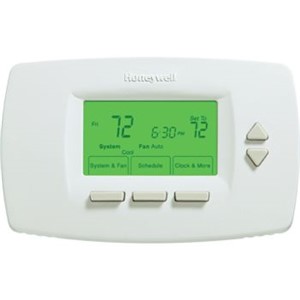 PRO   7000 Touchscreen 7-Day Programmable Thermostats                            - Electronic control of 20V to 30V, heating and cooling systems or 750mV heating systems                                                                        - 7-Day multiple day programming or non-programming                             - Clear, backlight display                                                      - Dual-powered, battery or hardwired                                            - Automatic or manual selectable changeover                                     - Adaptive Intelligent Recovery                                                 - Setting temperature range:                                                    - Heat: 40   to 90  F (4.5   to 32  C)                                              - Cool: 50   to 99  F (10   to 37  C)                                               - Dimensions: 3-3/4"H x 6"W x 1-3/8"D                                           - Display: 10 square inch - Premier White                                                                  -                                                                               -                                                                                 *With Logo                                                                    **With Label