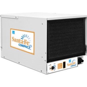 Santa Fe  Dehumidifiers                                                         Santa Fe  Compact High Efficiency Crawlspace Dehumidifier                       - Removes up to 70 pints of water                                                 per day                                                                       - Electrical: 115-1-60                                                          - Blower: 150CM                                                                 - Power: 580W @ 80  F                                                            - Operating temperature: 49   to 95  F                                            - MERV 8 Air filter                                                             - Automatically restarts after a power outage                                   - Suitable up to 1,800 sq ft                                                    - Energy Star   Rated