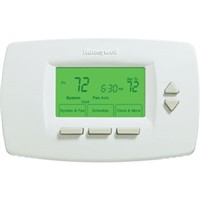 PRO   7000 Touchscreen 7-Day Programmable Thermostats                            - Electronic control of 20V to 30V, heating and cooling systems or 750mV heating systems                                                                        - 7-Day multiple day programming or non-programming                             - Clear, backlight display                                                      - Dual-powered, battery or hardwired                                            - Automatic or manual selectable changeover                                     - Adaptive Intelligent Recovery                                                 - Setting temperature range:                                                    - Heat: 40   to 90  F (4.5   to 32  C)                                              - Cool: 50   to 99  F (10   to 37  C)                                               - Dimensions: 3-3/4"H x 6"W x 1-3/8"D                                           - Display: 10 square inch - Premier White                                                                  -                                                                               -                                                                                 *With Logo                                                                    **With Label