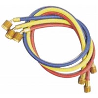 1/4" Plus II  Charging Hoses                                                    - Minimum bend radius: 6"                                                       - Nylon permeation barrier meets SAE requirements J2196 for CFC, HCFC and HFC     1/4" Plus II  Hose with SealRight  Low Loss Anti-Blow Back Fitting            - Traps refrigerant in hose                                                       when disconnected to meet                                                     non-venting regulations                                                         and prevent finger burns                                                        - Deterioration-resistant                                                         gaskets                                                                       - Minimum bending radius: 6"                                                    - 45   End for easy installation                                                   in tight areas