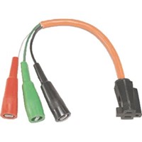 Test Equipment                                                                  Adapter Cord Test Connector                                                     - 12" Lead with 14-3 wire and                                                     female plug one end                                                           - (3) Large clips with red, black                                                 and green insulators                                                          - 120/240VAC