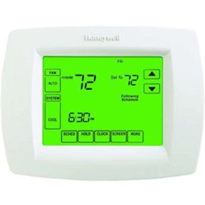 VisionPRO   Z-Wave Touchscreen 7-Day Programmable Thermostats                    - Z-Wave wireless control lets you connect the thermostat to a Z-Wave network   - For gas, oil, or electric heat with air conditioning                          - Electrical: 18 - 30V                                                          - Large backlit touchscreen interaction                                         - Real-time clock                                                               - Universal programming from 7-day to non-programmable                          - Change/check reminders for filters and other critical components              - Automatic or manual selectable changeover                                     - Premier White