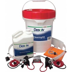 Coil Cleaning Kits                                                              Desolv  Mini-Split Evaporator Coil Cleaning Kit                                 - For deep cleaning indoor evaporator                                             of mini-split A/C units                                                       - Reusable                                                                      - Includes:                                                                     - 1 gal Desolv  cleaning                                                          solution                                                                      - C-Band frame assembly                                                         - (2) Single-use replacement                                                      bags                                                                          - (2) Wedge sheets                                                              - 5 gal Drain pail - Installation instructions