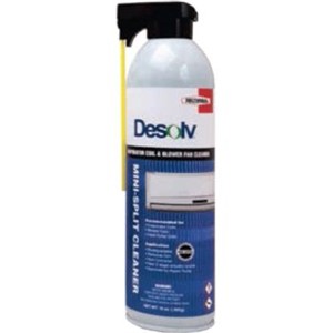 Coil Cleaners                                                                   Desolv  Mini-Split Evaporator Coil & Blower Fan Cleaner                         - Non-acidic                                                                    - Safe for aluminum, copper, or steel                                           - No heat transfer loss                                                         - Corrosion inhibitor                                                           - Completely biodegradeable