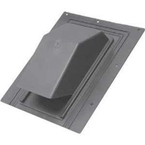 Roof Vent Caps                                                                  Black Plastic Cap with Damper, Screen & Collar                                  - For shingle roof installations only                                           - Includes damper and screen to                                                   prevent birds and outside elements                                            from entering vent