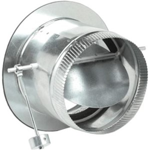 Zone Dampers                                                                    RTB Round Take-Off Bypass Damper                                                - 22 Ga Zine-plated steel                                                       - Operating temperature range:                                                    0   to 180  F                                                                   - Maximum static pressure: 0.5" wc