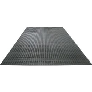 Roofing Pads                                                                    Roof-Gard  Button Mat Roofing Pad                                               - Quick and easy installation                                                   - Non-skid button surface provides                                                sure footing even when wet                                                    - Non-porous and not affected by                                                  freeze/thaw conditions                                                        - Made from 93% recycled content                                                - Space 2" apart to permit expansion during hot weather