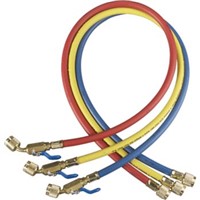 1/4" Plus II  Charging Hoses                                                    - Minimum bend radius: 6"                                                       - Nylon permeation barrier meets SAE requirements J2196 for CFC, HCFC and HFC     1/4" Plus II  Hose with Compact Ball Valve End                                - Metal handle at end of hose fits                                                tight areas and traps all gas                                                 - Full flow valve                                                               - Uses standard gasket and                                                        valve opener                                                                  - Recommended for R-410A                                                        - Burst pressure: 4,000 psi                                                     - Working pressure: 800 psi                                                     - UL Recognized