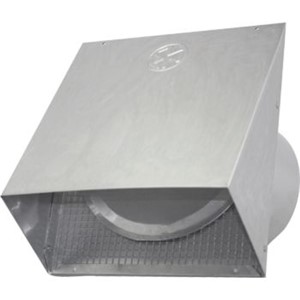 Aluminum Vent Hoods                                                             Heavy-Duty Aluminum Vent Hood with Tailpiece                                    - 24 Gauge aluminum                                                             - (4) Mounting holes for secure                                                   connections                                                                   - Mouth opening exceeds pipe area                                                 for best airflow