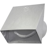 Aluminum Vent Hoods                                                             Heavy-Duty Aluminum Vent Hood with Tailpiece                                    - 24 Gauge aluminum                                                             - (4) Mounting holes for secure                                                   connections                                                                   - Mouth opening exceeds pipe area                                                 for best airflow