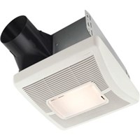 InVent  Series Bath Fans & Fan/Lights                                           - Ideal for retrofit installations, no                                            attic access required                                                         - Single-speed fan                                                              - FoldAway  foldable mounting ears                                              - EzDuct  Connector                                                             - TrueSeal  Damper technology                                                   - Airtight performance                                                          - 4" Round duct connector                                                       - 4-Point mounting directly to joist                                            - Size: 5-3/4"H x 11-1/2"W x 12"D                                               - Housing size: 5-3/4"H x 10"W x 9-1/4"L                                        - Housing fits 2" x 6" construction - White housing                                                                 - UL Listed for use over tubs and                                                 showers with a GFCI circuit                                                   - Made in USA                                                                     InVent  Series Bath Fan/Light                                                 - Incandescent lighting                                                         - A19 Base (bulb sold separately)