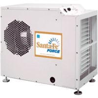 Santa Fe  Dehumidifiers                                                         Santa Fe  Force Dehumidifier                                                    - Ideal solution for basements and                                                crawl spaces                                                                  - Removes up to 120 pints of water                                                per day                                                                       - Dual exhaust outlets                                                          - Horizontal configuration                                                      - Engineered for quiet operation                                                - MERV 8 Air filter                                                             - Engineered for low temperature operation                                      - Ducting options for divided spaces                                            - Automatically restarts after a power outage - Suitable for up to 2,900 sq ft