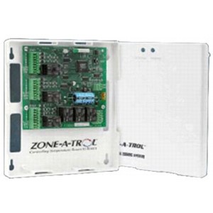 Mastertrol  Zone Control Panels                                                 Mini-Mastertrol 2- & 3-Zoning Panel                                             - For all standard single stage heating and cooling                             - ABS Plastic construction                                                      - Each zone uses a standard                                                       4-wire thermostat                                                             - Heating only/cooling only                                                     - Features a separate C -                                                         common terminal for                                                           24V powered thermostats                                                         - Push-in terminal blocks                                                       - Individual zone indicating lights                                             - Indicator LEDs for system operation - Voltage: 24VAC, 50/60Hz                                                       - Operating temperature range: 0   to 120  F