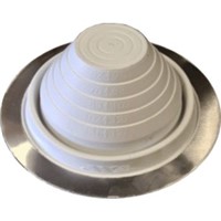 Pipe Flashing                                                                   High-Temperature Silicon Pipe Flashing with Round Base                          - For use with metal roofing                                                    - Weather and UV-resistant                                                      - Adaptable base                                                                - Maximum constant                                                                temperature: 450  F                                                            - 20-Year warranty