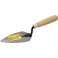Trowels                                                                         Pointing Trowel                                                                 - High carbon steel blade                                                         that is hardened, tempered,                                                   and ground                                                                      - Hardwood with metal                                                             ferrule handle                                                                - Philadelphia style