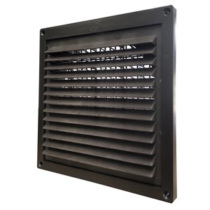 Mini Louver Fresh Air Intake/Eave Vent                                          - Locking ring connection on back                                               - Screens are 1/4" x 1/4" molded                                                  grid with fixed louvers                                                       - Works for thru-wall as                                                          well as eave venting