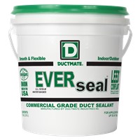 Sealants                                                                        EVERseal  Water-Based Duct Sealant                                              - Residential and commercial grade                                              - Permanently seals metal joints against air leaks in low, medium and high-pressure duct systems                                                                - Water, mold and UV-resistant                                                  - For applications up to 10" WG                                                 - cULus Classified                                                              - UL Listed