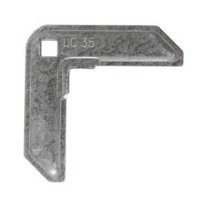 Corners                                                                         D3A Corner                                                                      - 16 Gauge steel                                                                - Requires 3/8" carriage bolt (sold separately)                                 - 250/Carton