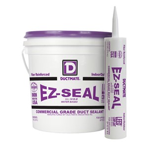 Sealants                                                                        EZ-seal  Commercial Grade Duct Sealant                                          - For use indoors and outdoors in                                                 applications up to 10" WG                                                     - Fiber-reinforced                                                              - Mold, water and UV-resistant                                                  - Paintable with latex-based paint                                              - Remains flexible                                                              - LEED   Compliant                                                               - cULus Classified                                                              - UL Listed