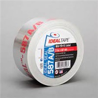 Foil Tape                                                                       Ideal Seal   587 A/B Aluminum Foil Tape                                          - Premium grade aluminum foil tape coated with an acrylic adhesive system       - Conformable soft aluminum backing                                             - Ensures the integrity of seams and join in fiberglass duct boards and flexible duct systems                                                                   - Temperature range: -25   to 300  F                                              - Total thickness: 4.6 mils                                                     - Tensile strength: 25 lbs/in                                                   - Silver                                                                        - Meets UL 181 A-P and UL 181 B-FX standards