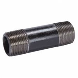 NIPPLE 1X12 BLACK WELDED