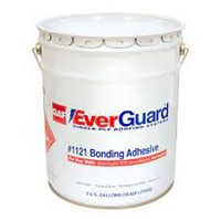 Adhesives                                                                       EverGuard   TPO 1121 Bonding Adhesive                                            - For TOP single-ply roofing membranes and flashings                            - Rubber-based, general purpose adhesive                                        - Synthetic polymer base                                                        - Color: yellow                                                                 - 1-Year shelf life